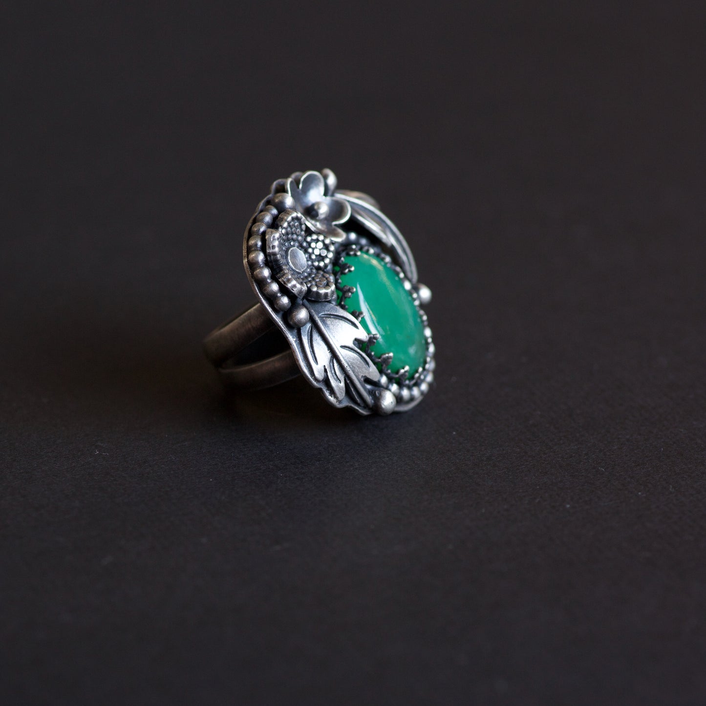 Chrysoprase Hawthorn Sterling Silver Ring - Charley