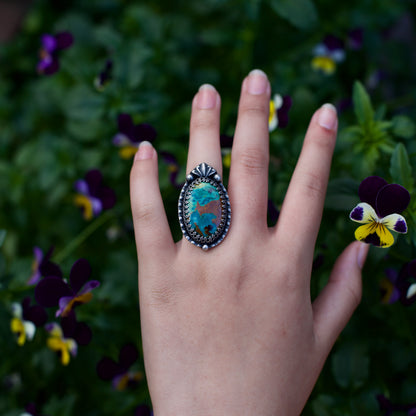 Chrysocolla Sterling Silver Ring - Seaside
