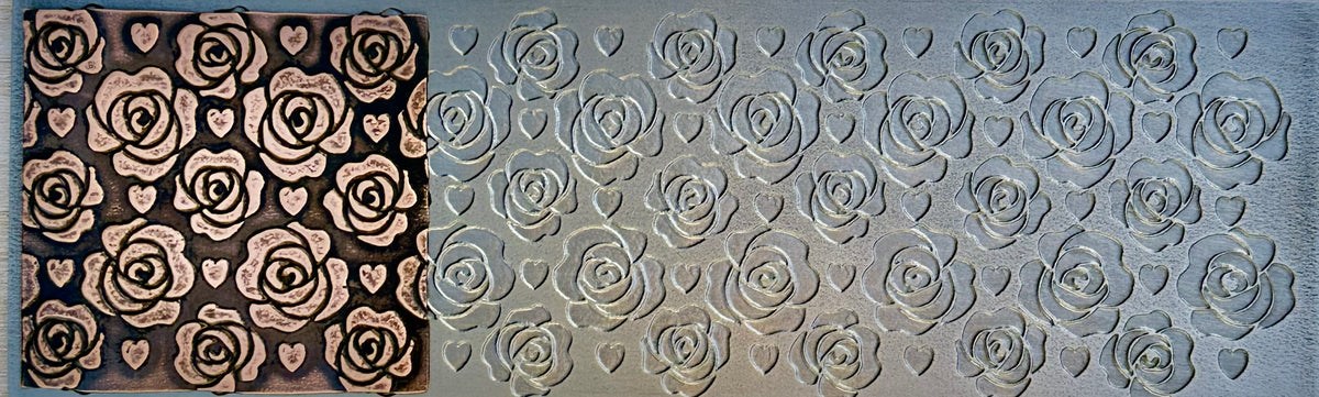 Rose Heart, Rolling Mill Texture Pattern Plate, #SP070