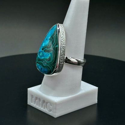 Chrysocolla Malachite Sterling Silver Ring - Calla
