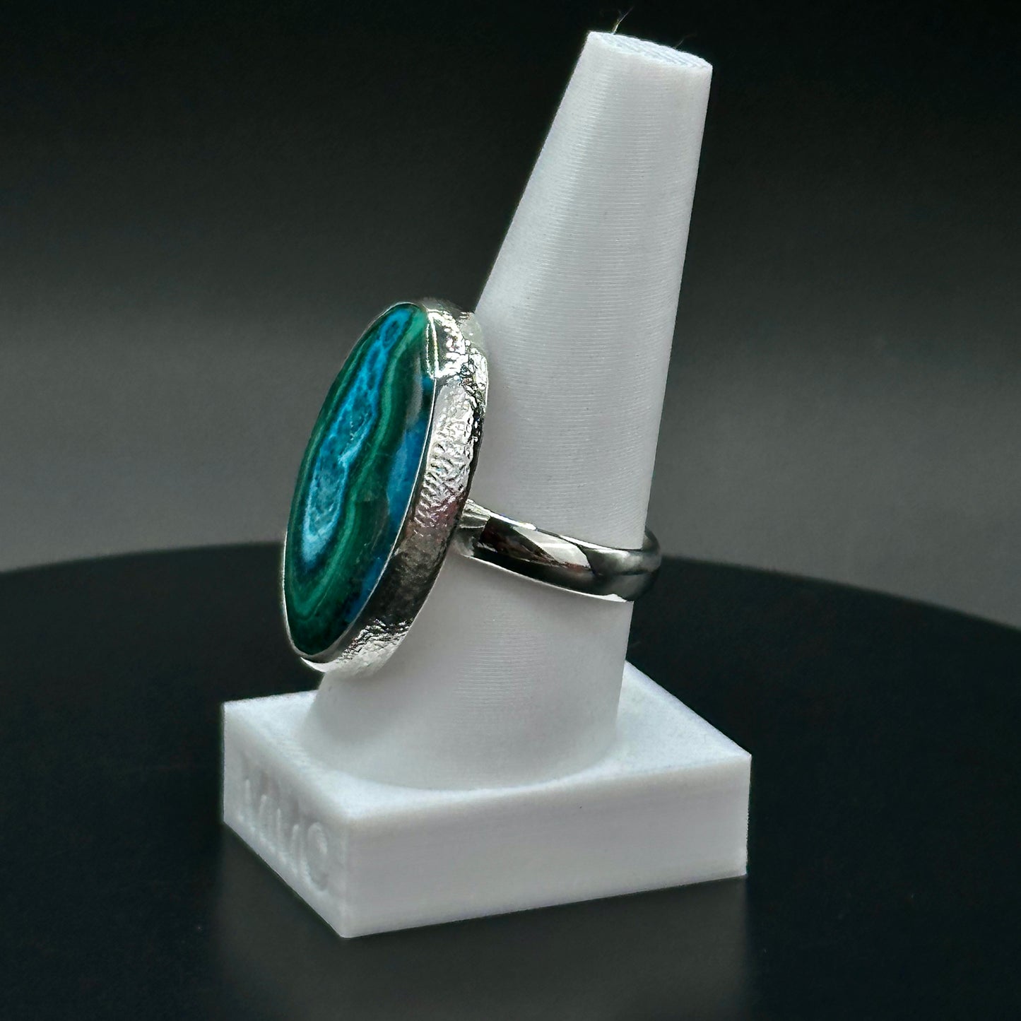 Chrysocolla Malachite Sterling Silver Ring - Clara