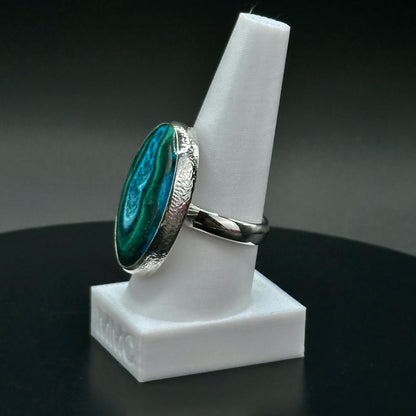 Chrysocolla Malachite Sterling Silver Ring - Clara