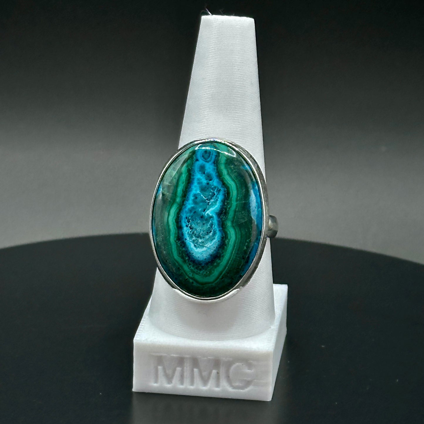 Chrysocolla Malachite Sterling Silver Ring - Clara