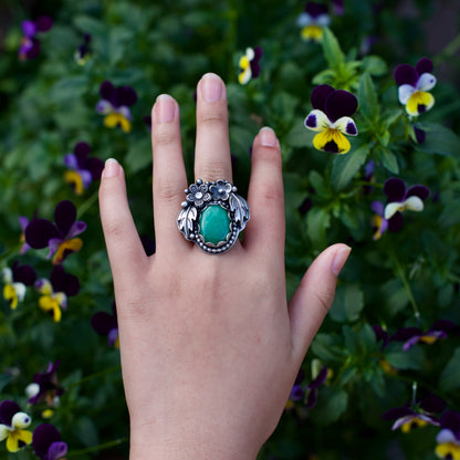 Chrysoprase Hawthorn Sterling Silver Ring - Celeste