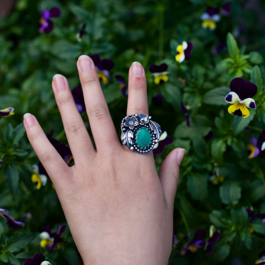 Chrysoprase Hawthorn Sterling Silver Ring - Charley