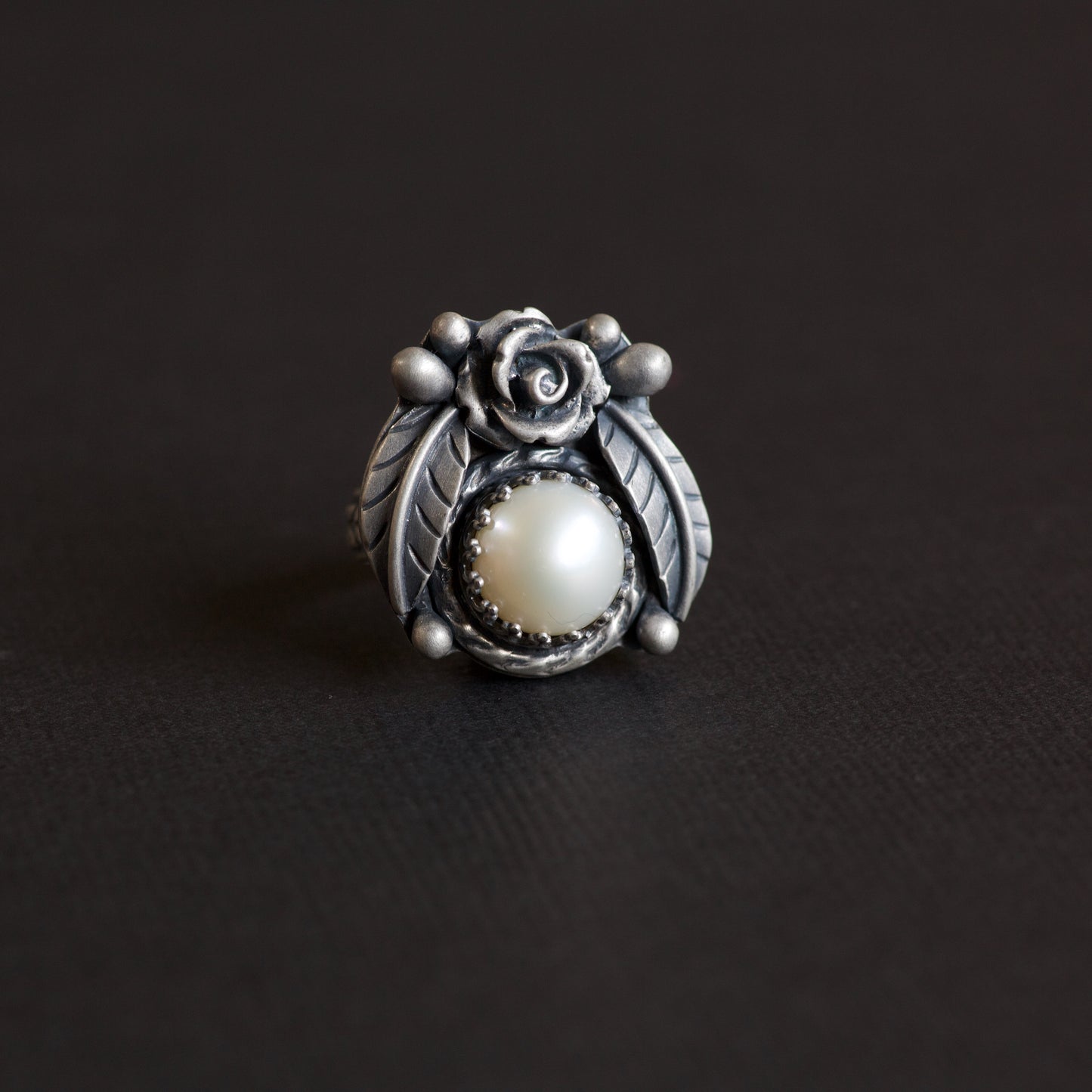 Freshwater Pearl Rose Ring (Fleur) Size: 7 1/4 or O