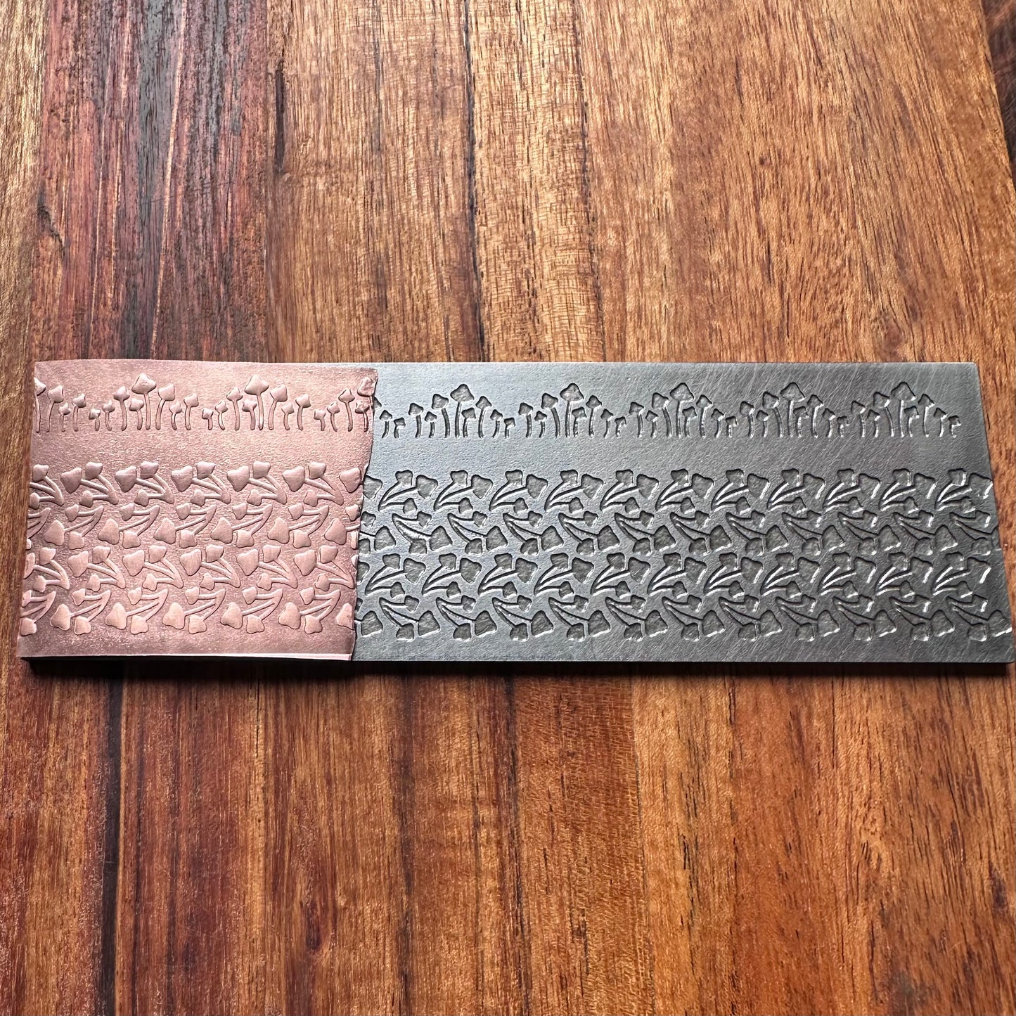 Steel Texture Plate for Rolling Mill, Hydraulic Press or Hand Hammering, Magic Mushroom, #SP059