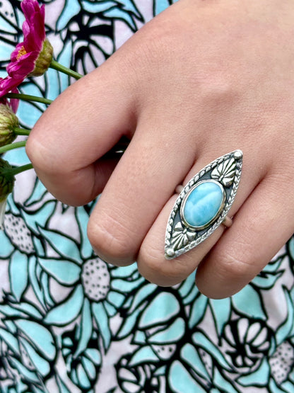Larimar Sterling Silver Ring - Laura