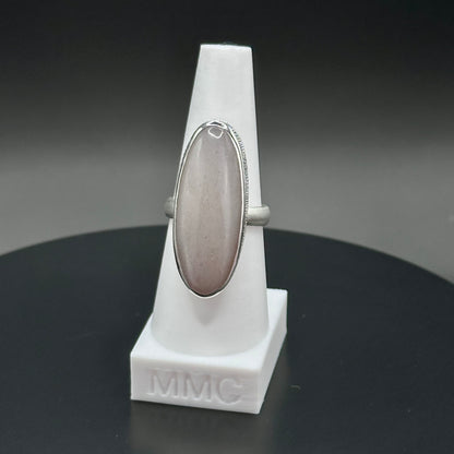 Grey Moonstone Sterling Silver Ring - Mary