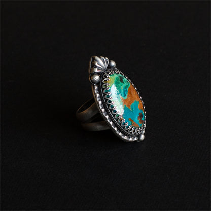 Chrysocolla Sterling Silver Ring - Seaside