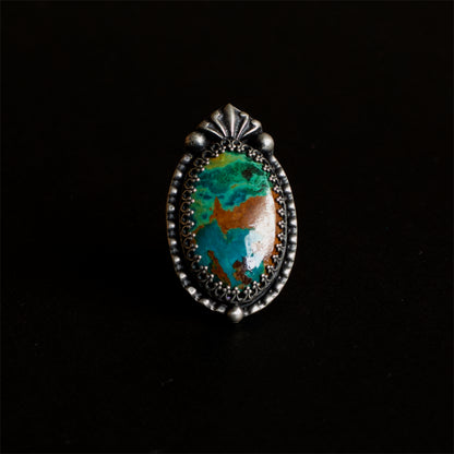 Chrysocolla Sterling Silver Ring - Seaside