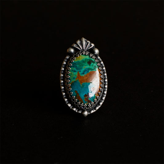 Chrysocolla Sterling Silver Ring - Seaside