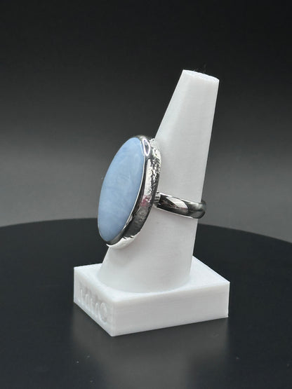 Owyhee Blue Opal Sterling Silver Ring - Ona