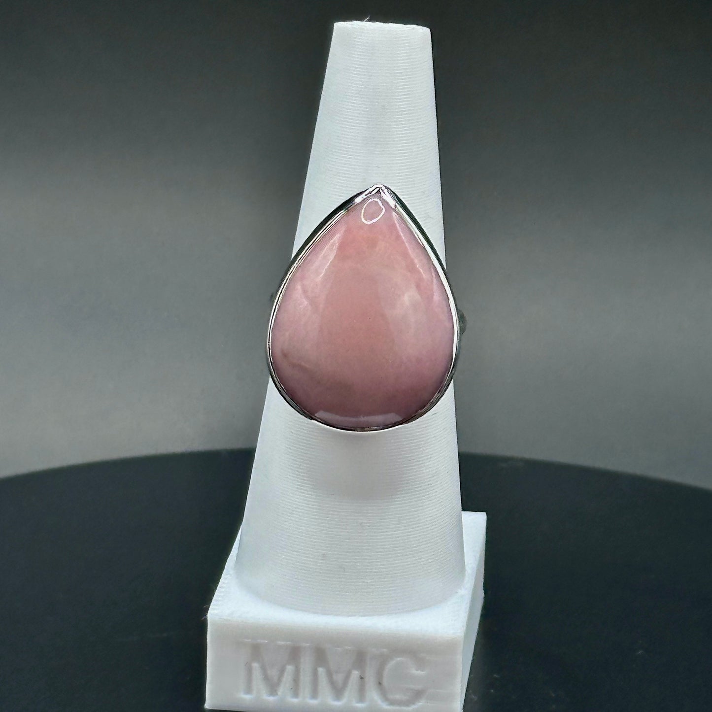 Peruvian Pink Opal Sterling Silver Ring - Paisley