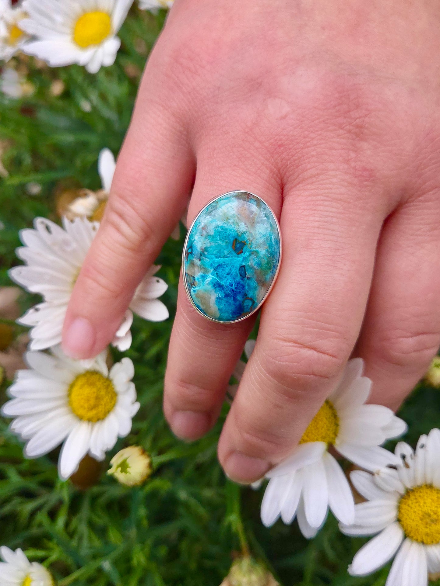 Shattuckite Sterling Silver Ring - Sandra