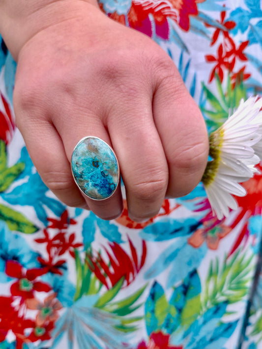Shattuckite Sterling Silver Ring - Sandra