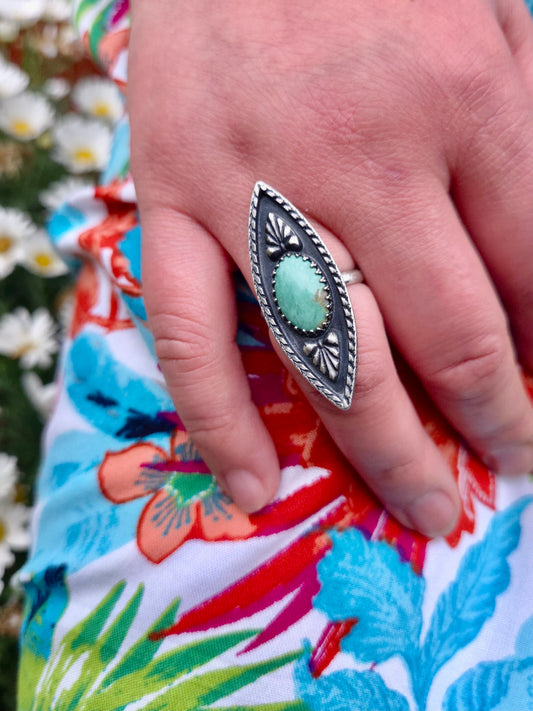 Nevada Turquoise Sterling Silver Ring - Tailor
