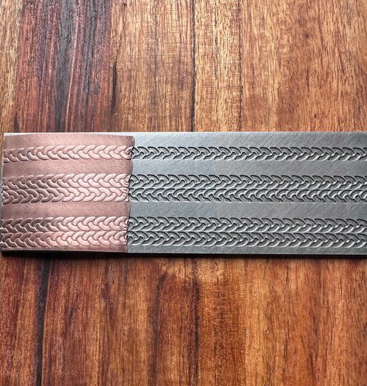 Steel Texture Plate for Rolling Mill, Hydraulic Press or Hand Hammering, Celtic, Chain, #SP040