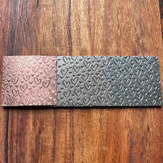 Steel Texture Plate for Rolling Mill, Hydraulic Press or Hand Hammering, Heart, #SP041