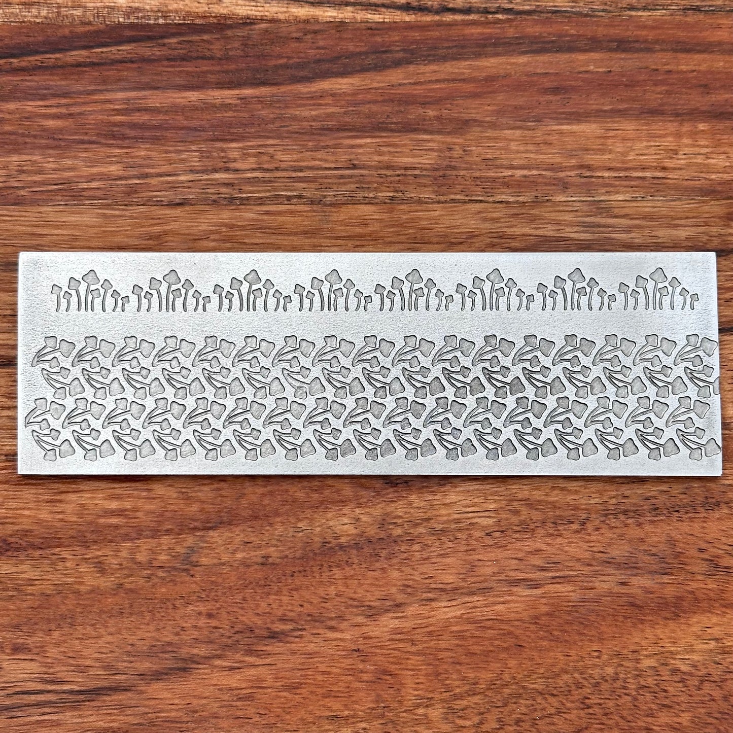 Steel Texture Plate for Rolling Mill, Hydraulic Press or Hand Hammering, Magic Mushroom, #SP059