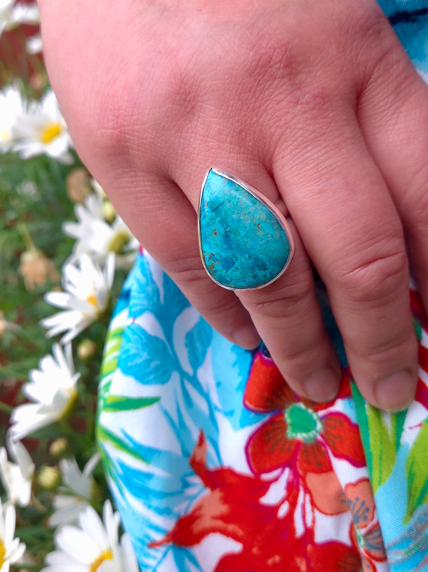 Shattuckite Sterling Silver Ring - Stella